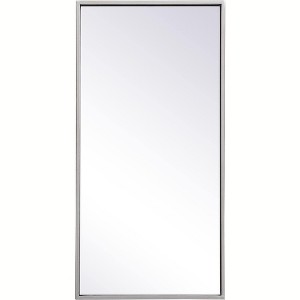 Elegant Lighting Metal frame rectangle mirror 14x28 inch in silver - 1 of 4