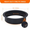 Fire Pit Ring Insert , Outdoor Fire Pit Liner Round Solid Steel Fire Ring with Cooking Grate, Heavy Duty Metal Steel Firepit Rings for Wood - 2 of 4