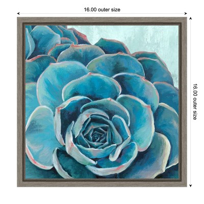 Amanti Art Grasping II (Succulent) by Eva Watts Canvas Wall Art Print Framed 16 x 16-in.