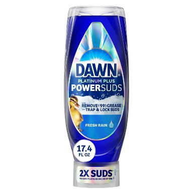 Dawn Platinum Plus PowerSuds Ez Squeeze Dish Soap - Fresh Rain - 17.4 fl oz: Liquid, Removes Grease, Multi-Surface