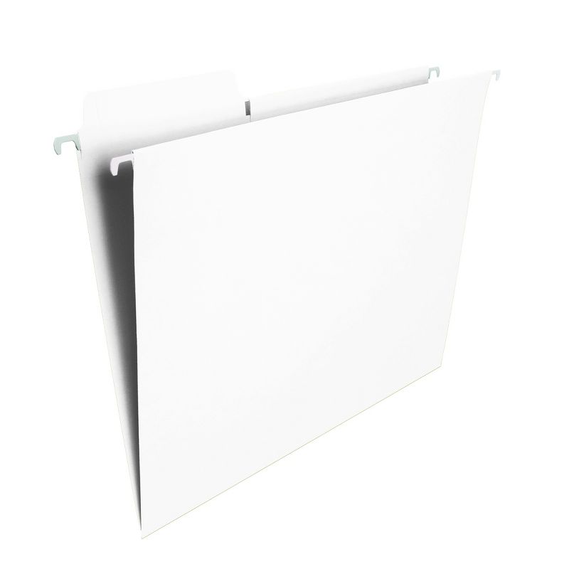 Smead FasTab Hanging File Folder, 1/3-Cut Built-In Tab, Letter Size, White, 20 per Box (64002), 4 of 9