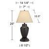 Regency Hill Modern Table Lamp with USB and AC Power Outlet Workstation Charging Base 25" High Hammered Bronze Empire Shade for Living Room Desk - 4 of 4