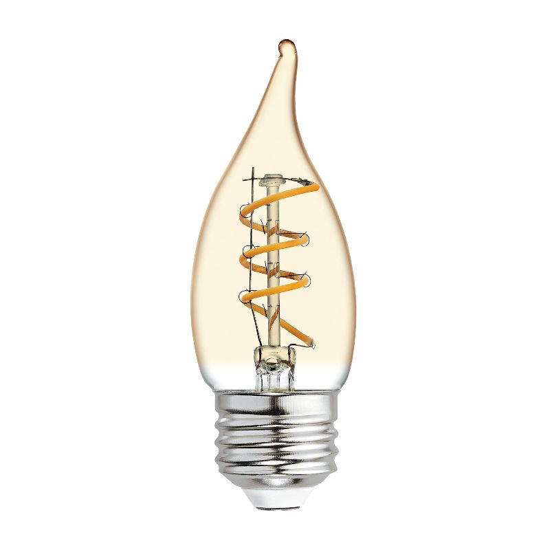 GE 3W 25W Equivalent LED Decorative Light Bulb Amber Glass Warm Candle Light, 3 of 5