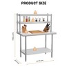 Stainless Steel Table, Heavy Duty Metal Commercial Prep Table with Four Tiers of Storage with Hooks for Kitchen, Home, Hotel Food Prep - 2 of 4