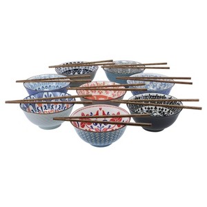 BIA Cordon Bleu Set of 8 6" Jackson and Cody Bowls with Jichimu wood chopsticks - 1 of 4