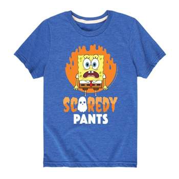 Boys' SpongeBob SquarePants Scaredy Pants Short Sleeve Graphic T-Shirt - Royal Blue