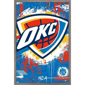 Trends International NBA Oklahoma City Thunder - Maximalist Logo 23 Framed Wall Poster Prints - 1 of 4