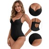 INSPIRE CHIC Women's Lace Sheer Mesh with Padded Body Shaper Back Hook Closure Adjustable Spaghetti Straps Tummy Control Leotard - 3 of 4