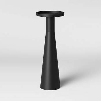Alester Round Smooth Metal Drink Table Black - Threshold™