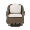 Outdoor Patio Rattan Swivel Rock Club Chairs Set of 2 with Water-Repellent Cushions - 4 of 4