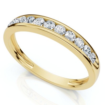 Pompeii3 1/2Ct Lab Created Channel Set Diamond Wedding Ring 14k Gold or Platinum