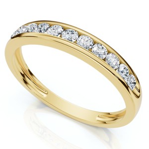 Pompeii3 1/2Ct Lab Created Channel Set Diamond Wedding Ring 14k Gold or Platinum - 1 of 3