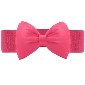 Allegra K Women Elastic Belt Wide Stretchy Cute Bowknot Wedding 2 Pcs - 1 of 4