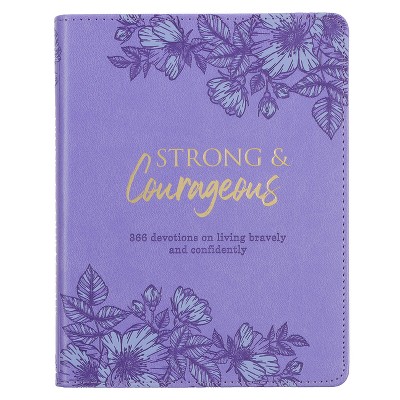 Strong & Courageous Devotional - (Leather Bound)