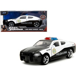 2006 Dodge Charger Police Black and White "Policia Civil" "Fast & Furious" Series 1/32 Diecast Model Car by Jada - 1 of 4