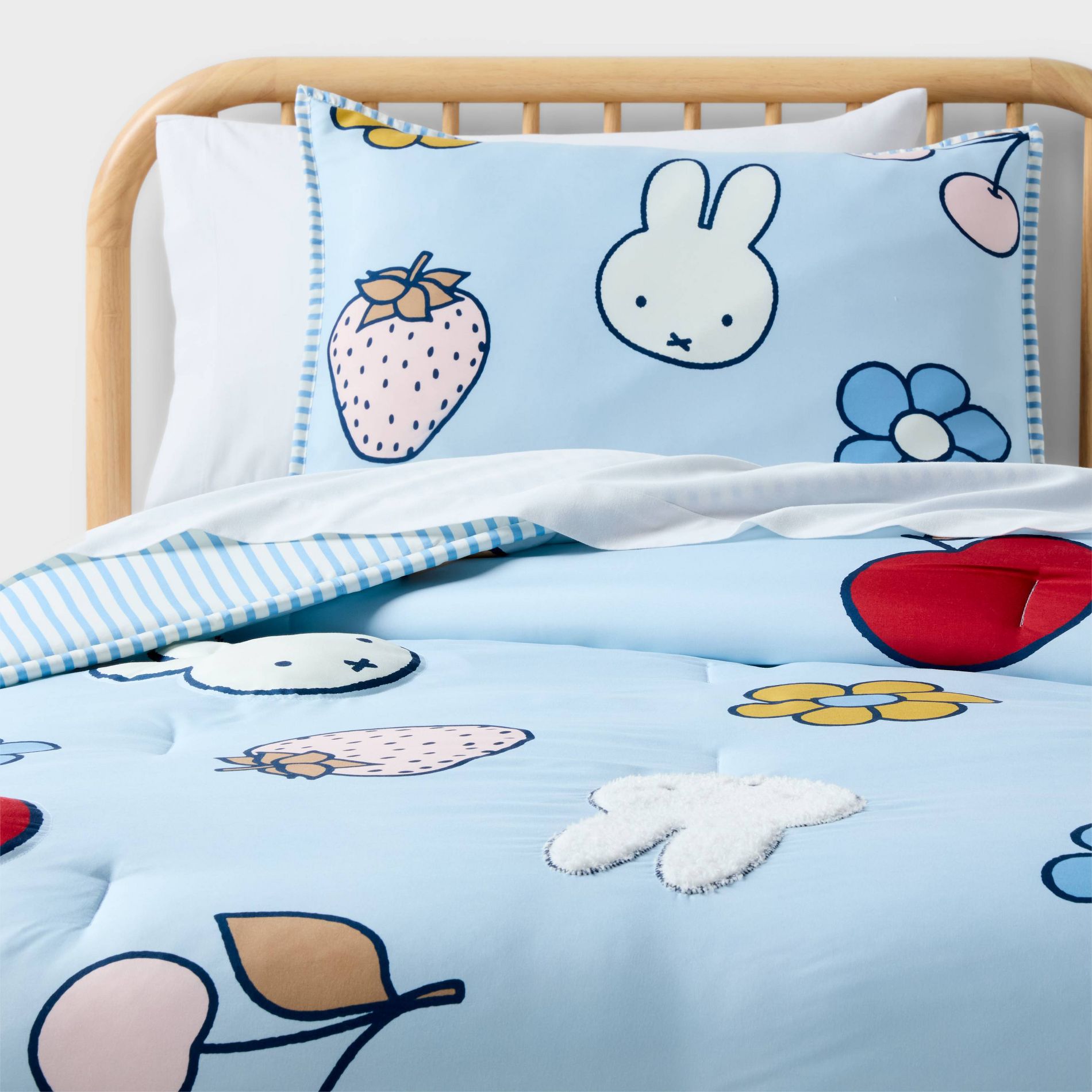 Kids' Puffy Icon Miffy Comforter Set Blue - Pillowfort™