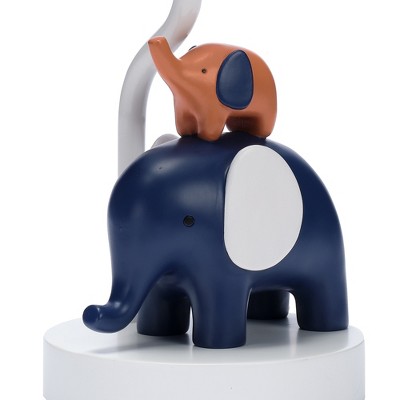 Blue and White Elephant Nursery Lamp with Shade