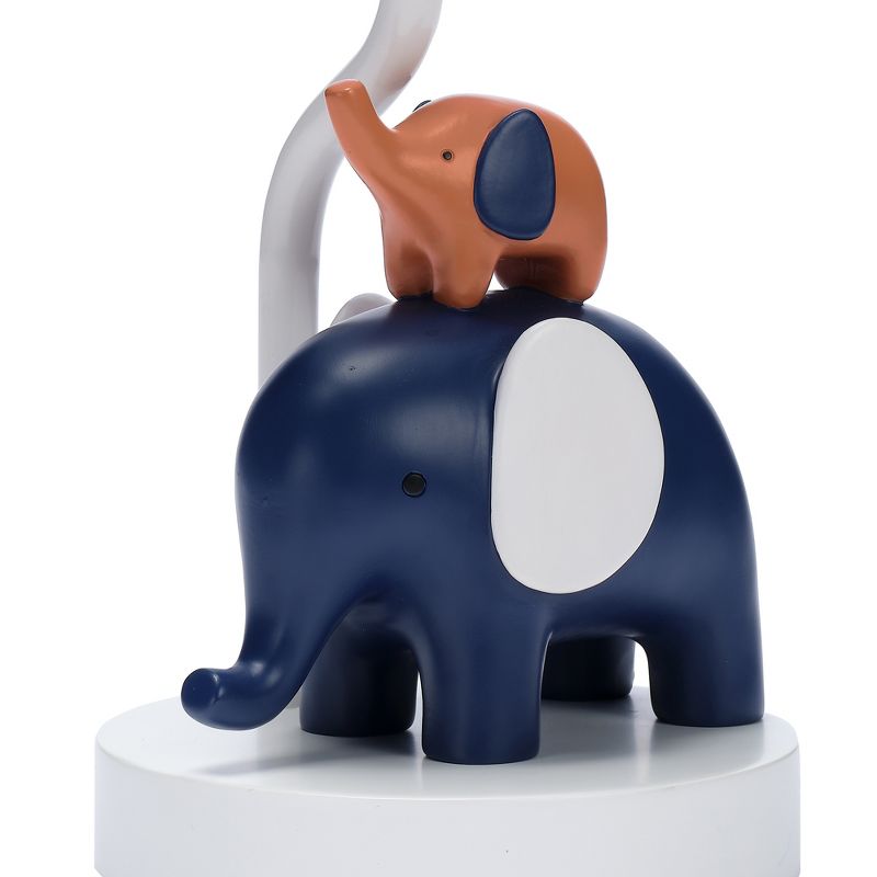 Lambs & Ivy Playful Elephant Blue/White Nursery Lamp with Shade and Light Bulb, 3 of 7