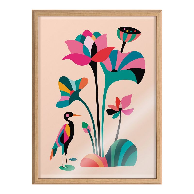 18&#34; x 24&#34; Blake Mid Century Modern Lotus by Rachel Lee of My Dream Wall Framed Printed Glass Natural - Kate &#38; Laurel All Things Decor, 3 of 8