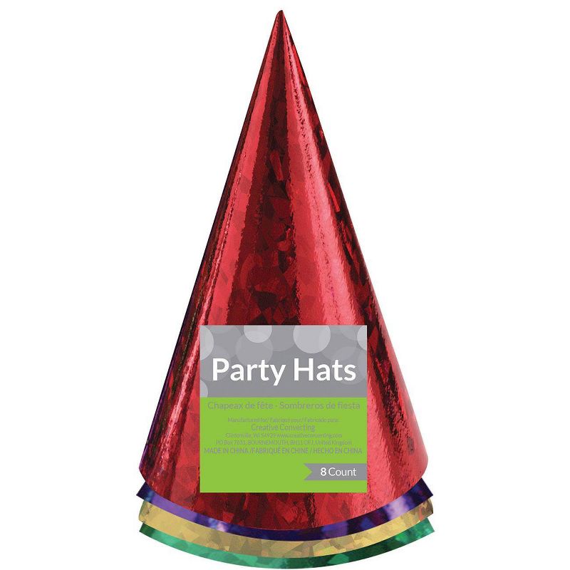 24ct Prismatic Party Hats - Multicolored Festive Wearable Accessories for Celebrations, 2 of 3
