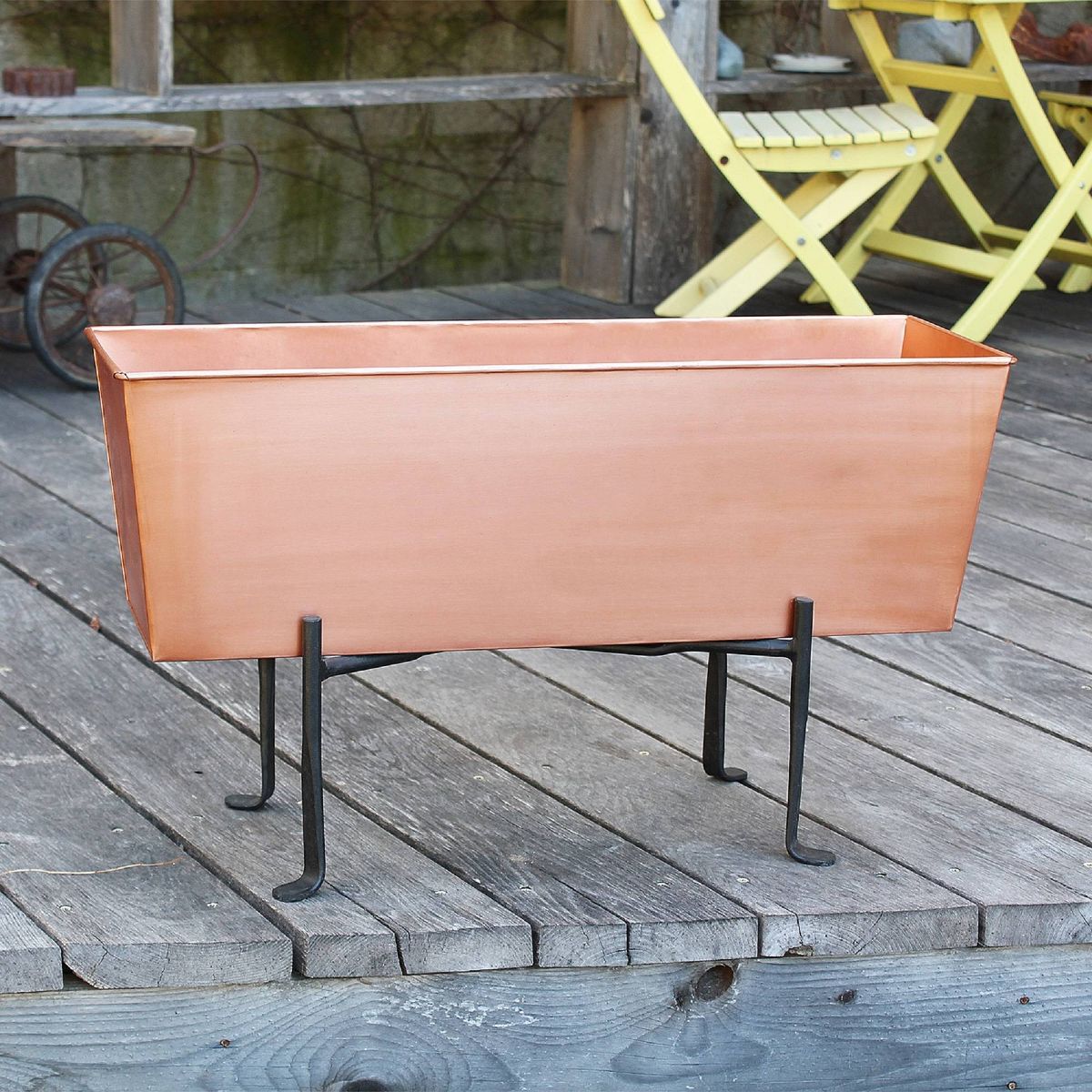 ACHLA Designs 23.25" Wide Rectangular Medium Galvanized Steel Planter Box: Indoor/Outdoor, No Assembly Required - thumbnail 4