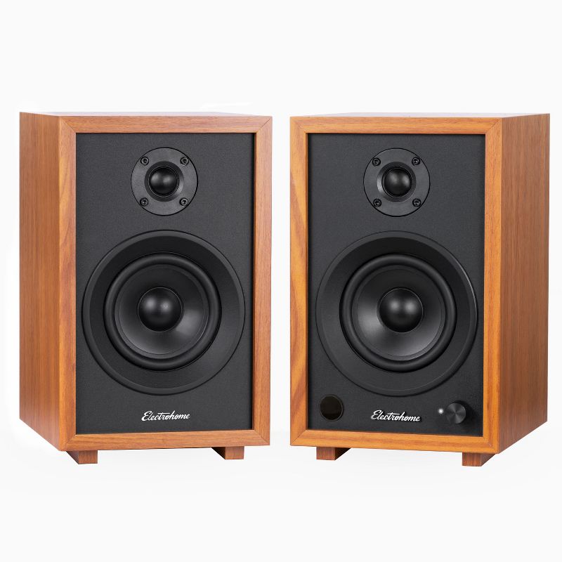 Electrohome McKinley 2.0 Stereo Powered Bookshelf Speakers with Built-in Amplifier, 4" Drivers, Bluetooth 5, RCA/Aux, 1 of 10