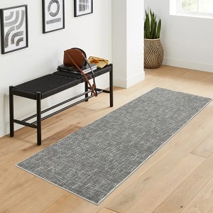 Coucheta Machine Washable Area Rug w/ Rubber Backing, Contemporary Soft Foldable Low Pile Solid Modern Carpet for Living Room, Home Office, Playroom - 1 of 4