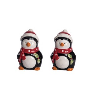 Transpac Ceramic Penguin Salt and Pepper Shaker Set Multicolor Christmas Tabletop Decor Gift for Holiday Dining - 1 of 1