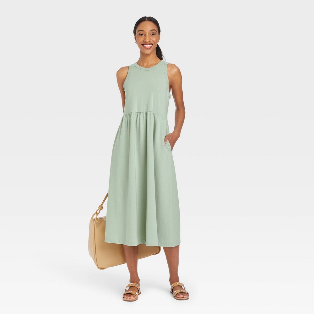 Women's Sleeveless Knit Ballet Dress - A New Day Light Green M