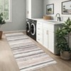 Modern Area Rug Washable Striped Floor Cover with Non-Slip Backing, Stain-Resistant Low Pile Accent Carpet - 3 of 4
