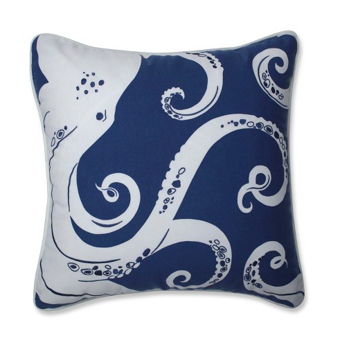 Ollie Octopus Throw Pillow Blue Pillow Perfect Uv Weather resistant Nautical Decor Indoor outdoor Use Target