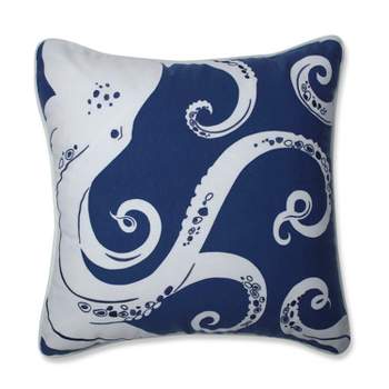 Ollie Octopus Throw Pillow Blue - Pillow Perfect