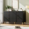 Dresser, Modern 6 Drawer Dresser for Bedroom with Gold Handle and Large Drawer, Wood Double Chest of Drawers and Storage Organizer - 2 of 4