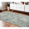 Gray Ivory And Light Blue Wool Oriental Hand Tufted Area Rug - 2 of 4