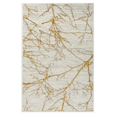 Luxe Weavers Modern Abstract Nature Cream Gold Area Rug