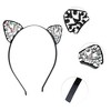 Unique Bargains Women's Elegant Faux Diamond Cat Ears Headband 6.30"x6.10" Black 1 Pc - 2 of 4