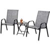 VYNXARIA 3 Piece Patio set,Outdoor Camping Chairs with Breathable Textilene Fabric,folding table with steel table top,2chairs and 1table set(Gray) - 2 of 4