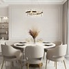 LNC Tadonipkeseismo 2-Lights 8" Modern Luxury Integrated LED Drum Chandelier,Polished Gold and Crystal, 8in/23.6in - 4 of 4