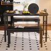 Dining Table Set for 4, 3-Piece Kitchen Table w2 Upholstered Benches, Space-Saving Dining Room Set for Breakfast Nook and Small Spaces,Outdoor Indoor - 3 of 4