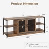 Homhougo TV Stand Farmhouse Entertainment Center for 65 Inch TV Media Console Cabinet,Mesh Barn Door and Sturdy Metal Frame Brown - 2 of 4