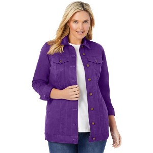 Woman Within Long Stretch Denim Jean Jacket - 1 of 4