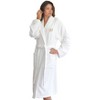 Linum Home Textiles 100% Turkish Cotton Unisex Personalized Terry Bathrobe White in Gold Script Font - 2 of 2