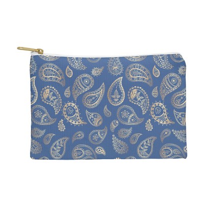 Cynthia Haller Classic Blue And Gold Paisley Pouch - Deny Designs : Target