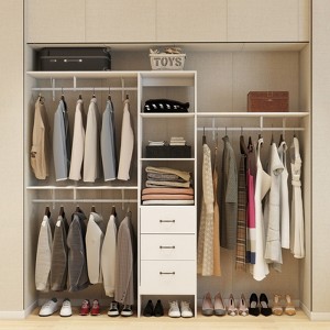 96" Walk in Closet System, 8FT Closet Organizer with 3 Adjustable Shelf Towers and Expandable Hanging Rods, Built-In Garment Rack, Max Load 1000 LBS - 1 of 4
