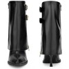 BLISSFUL STEP Women's Pointed Toe Mid Calf Fold Over Buckle Stiletto Heel Boots - 2 of 4