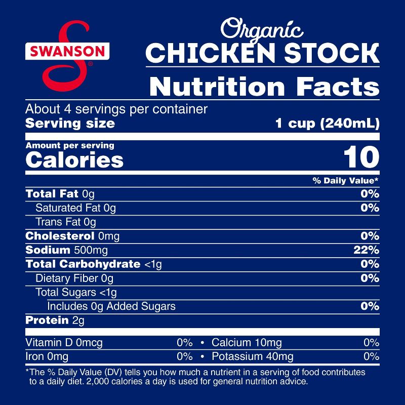 Swanson 100% Natural Gluten Free Organic Free-Range Chicken Stock - 32 fl oz, 3 of 15