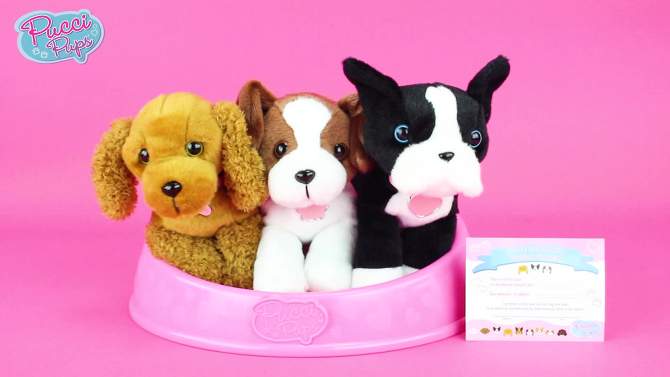 Pucci Pups Adopt-A-Pucci Pup Light Pink Bed Stuffed Animal, 2 of 6, play video
