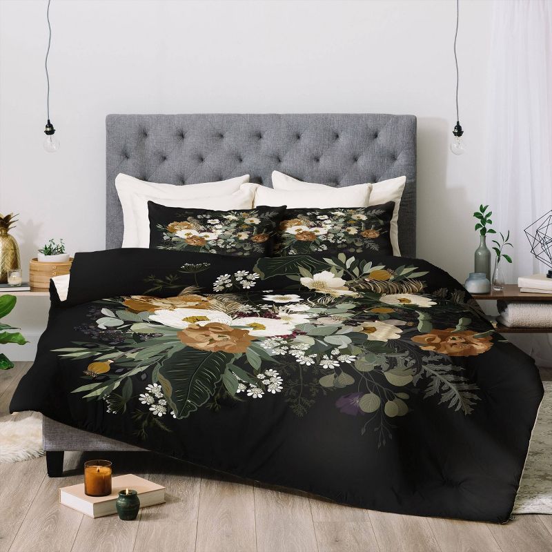 Iveta Abolina Paloma Night Comforter & Sham Set Black - Deny Designs, 3 of 8