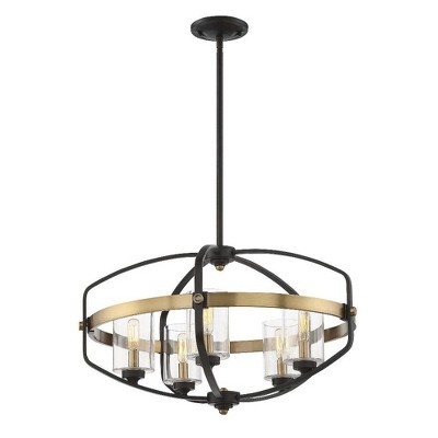 Kirkland English Bronze & Warm Brass 5-Light Bohemian Pendant
