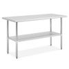 Stainless Steel Prep Table 36 x 24 Inch, Heavy Duty Kitchen Table with Adjustable Undershelf, Stainless Steel Food Worktable for Restaurants, Hotels - 2 of 4